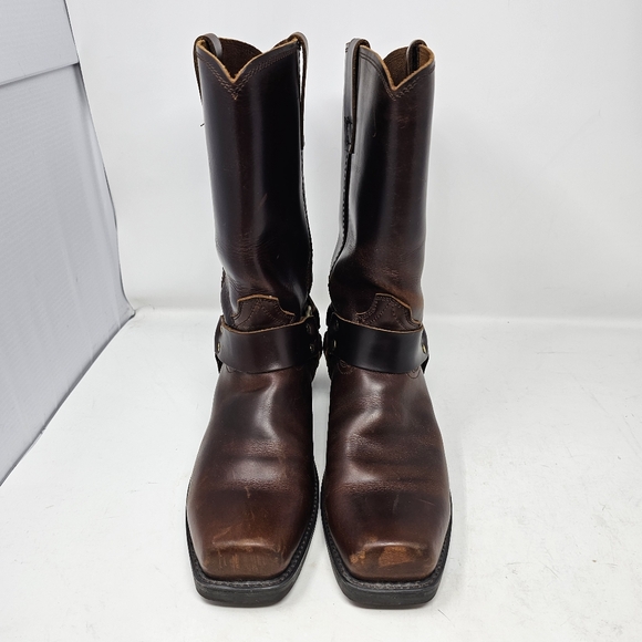 Durango Engineer Harness Boots Size 8.5 EE Square Toe Biker Brown Leather DB514. - Picture 2 of 15